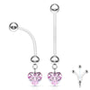 Bauchnabelpiercing Herz beweglich Zirkonia