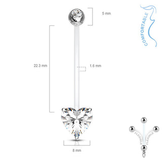 Bauchnabelpiercing Herz Zirkonia