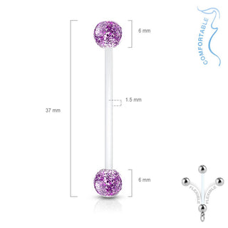 Bauchnabelpiercing Acryl Glitzer Kugel