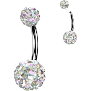 Belly Button Piercing ferido crystal balls