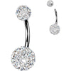Belly Button Piercing ferido crystal balls