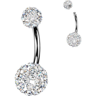 Belly Button Piercing ferido crystal balls