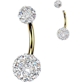 Belly Button Piercing ferido crystal balls