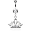 Belly Button Piercing Crown dangle Zirconia