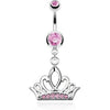 Belly Button Piercing Crown dangle Zirconia