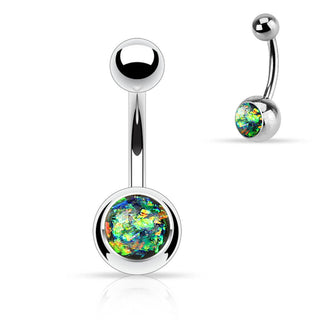 Bauchnabelpiercing Opal Silber