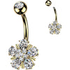 Belly Button Piercing teardrop cubic zirconia flower