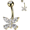 Belly Button Piercing butterfly marquise teardrop cubic zirconia wings