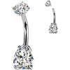 Belly Button Piercing teardrop zirconia round zirconia Internally Threaded