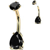 Belly Button Piercing teardrop zirconia round zirconia Internally Threaded