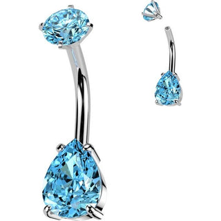 Belly Button Piercing teardrop zirconia round zirconia Internally Threaded