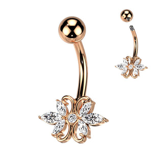 Bauchnabelpiercing Doppelherz Zirkonia