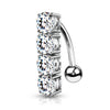 Belly Button Piercing 4 Zirconia Silver