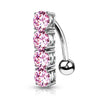 Belly Button Piercing 4 Zirconia Silver