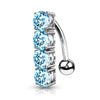 Belly Button Piercing 4 Zirconia Silver