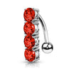 Belly Button Piercing 4 Zirconia Silver