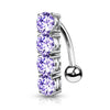 Belly Button Piercing 4 Zirconia Silver