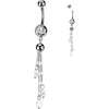 Belly Button Piercing dangle zirconia pearl