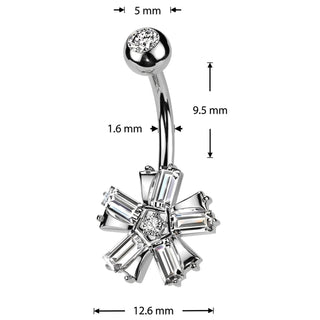 Belly Button Piercing flower zirconia