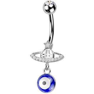 Bauchnabelpiercing Planet lucky eye Anhänger Zirkonia