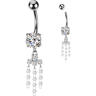 Belly Button Piercing pearl chandelier dangle