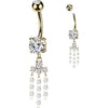 Belly Button Piercing pearl chandelier dangle