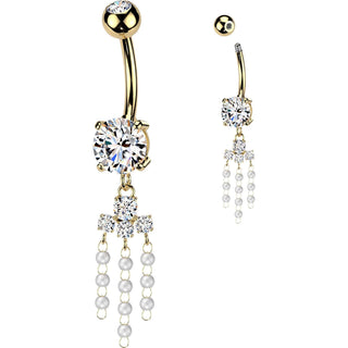 Belly Button Piercing pearl chandelier dangle
