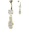 Belly Button Piercing round large marquise zirconia dangle