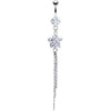 Belly Button Piercing Flower dangle Zirconia