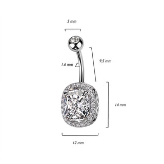 Belly Button Piercing Oval Zirconia