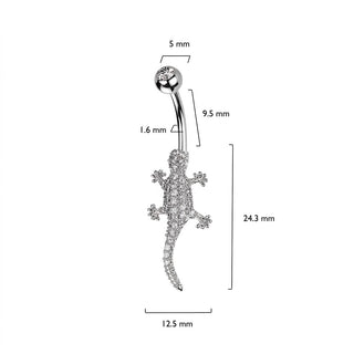 Belly Button Piercing Lizard Zirconia