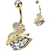 Belly Button Piercing swan zirconia