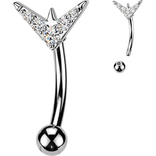 Belly Button Piercing top 5 cubic zirconia chevron