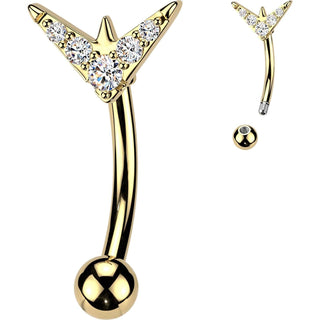 Belly Button Piercing top 5 cubic zirconia chevron