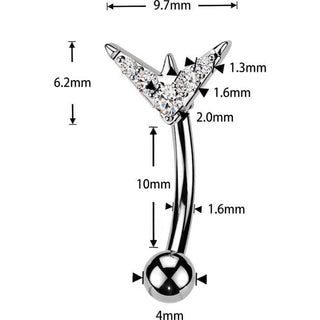 Belly Button Piercing top 5 cubic zirconia chevron