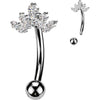 Belly Button Piercing top round cubic zirconia cluster crown