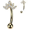 Belly Button Piercing top round cubic zirconia cluster crown