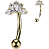 Belly Button Piercing top baguette and round cubic zirconia crown