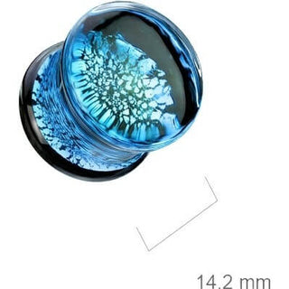 Glass Plug ocean blue crackle