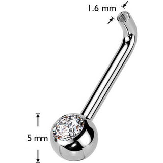 Titanium Christina Piercing Barbell zirconia Internally Threaded
