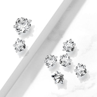 Top top start zirconia prong setting Internally Threaded