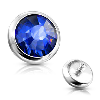Top Top flat round zirconia bezel setting Internally Threaded