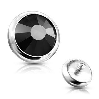 Top Top flat round zirconia bezel setting Internally Threaded