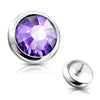 Top Top flat round zirconia bezel setting Internally Threaded
