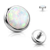 Top top flat round opal bezel setting Internally Threaded
