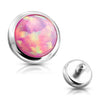 Top top flat round opal bezel setting Internally Threaded