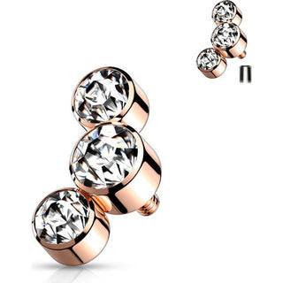 Top top 3 zirconias bezel setting Internally Threaded