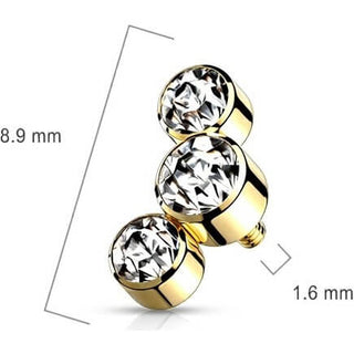 Top top 3 zirconias bezel setting Internally Threaded