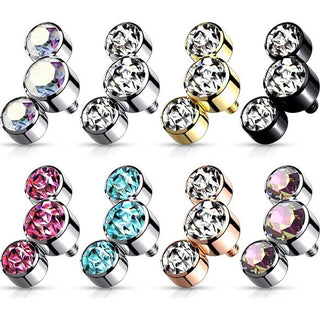 Top top 3 zirconias bezel setting Internally Threaded