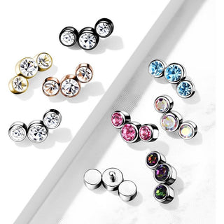 Top top 3 zirconias bezel setting Internally Threaded